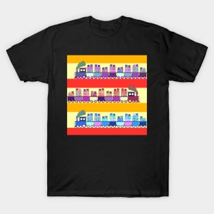 Colorful trains with gifts T-Shirt